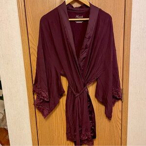 Victoria's Secret Burgundy Lace Robe